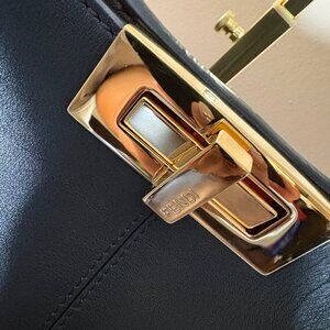 Fendi Peekaboo Top Handle Bag | Black Leather | Gold Hardware